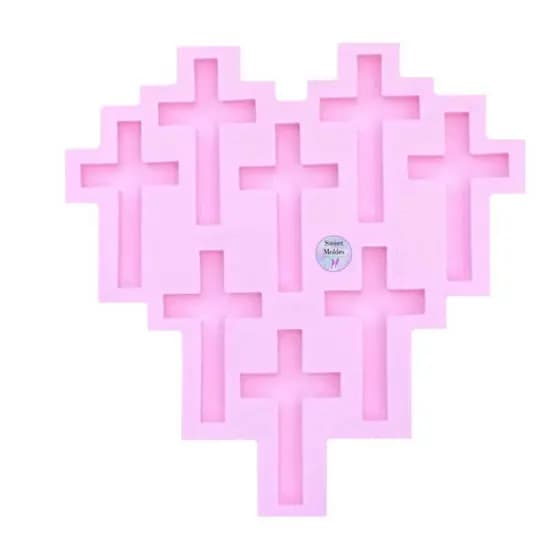 Molde de silicone 8 cruzes / cruz 3,5cm
