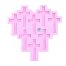 Molde de silicone 8 cruzes / cruz 3,5cm