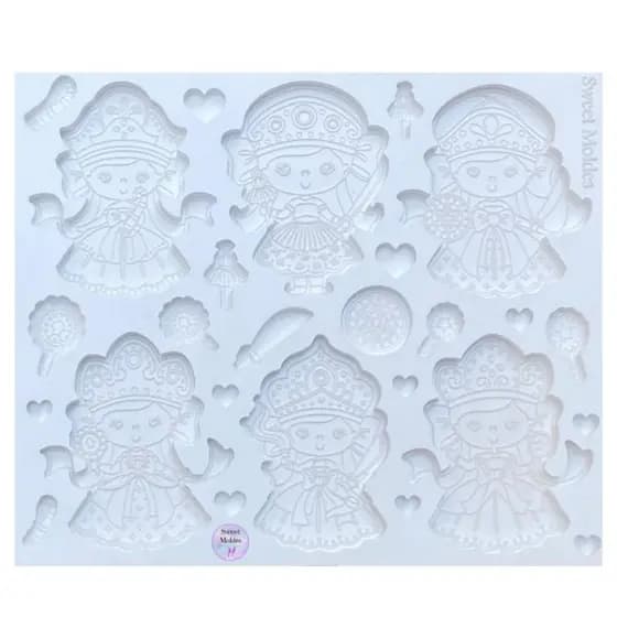Molde de silicone 6 Orixás Yabás + pingentes