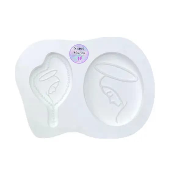 Molde de silicone Religioso santinha e terço