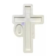 Molde de silicone Cruz com base 15 cm de altura resina biscuit