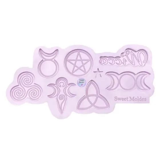 Molde de silicone Wicca 7 peças