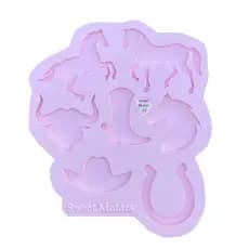 Molde de silicone Cavalo / Country 7 peças