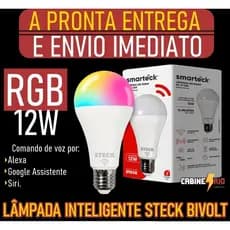 Steck, Lâmpada Inteligente 12W, RGBW Wi-Fi, Bivolt