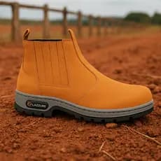 Botina Coturno Agronomia Cor Caramelo Masculino Couro Legitimo Solado Antiderrapante Lazzure
