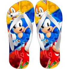 Chinelo Jogo do Sonic Unissex Adulto e Infantil Conforte Leve Ótimo Para Crianças