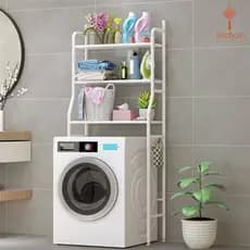 Prateleira Estante Rack Lavanderia e Prateleira de Metal para o Banheiro Multiuso Branco