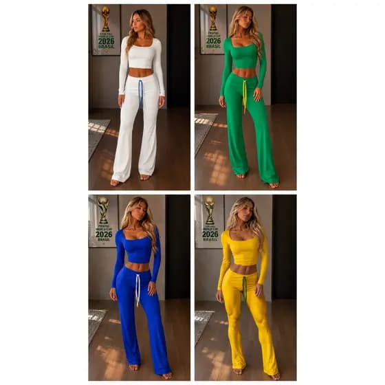 Conjunto Fitness Bailarina Academia Top Manga Longa Legging Flare Suplex Zero Transparência Feminina