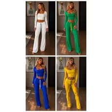 Conjunto Fitness Bailarina Academia Top Manga Longa Legging Flare Suplex Zero Transparência Feminina
