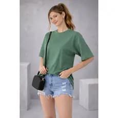 Camiseta Feminina Oversize Confortável – Poliéster com Algodão