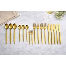 Conjunto De Talheres Ao inoxidavel 24 peças Dourado Premium