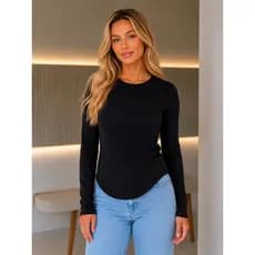 Blusa Manga Longa Feminina de Lãzinha Inverno Básica Manga Longa Camisa Blusinha