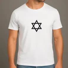 Camiseta Algodão Estrela de Davi Masculina Básica Premium Camisa Manga Curta