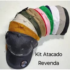 Kit Bonés 10 Unidades Aba Curva Bordado Masculino Premium Fitão