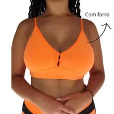 Top alcinha com forro decote fitness