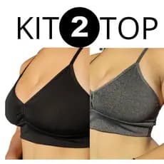 Kit 2 Top alcinha com forro decote fitness