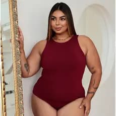 BODY FEMININO REGATA PLUS SIZE BÁSICA ESSENCIAL NO SUPLEX COM FORRO