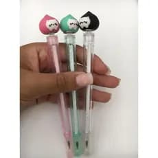 Kit com 4 peças Caneta em Gel Ponta Fina formato gatinho giratório com formato de bichinho fofo