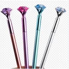 kit12 Caneta Diamante ou Flor Cristal Esferográfica Ponta Fina