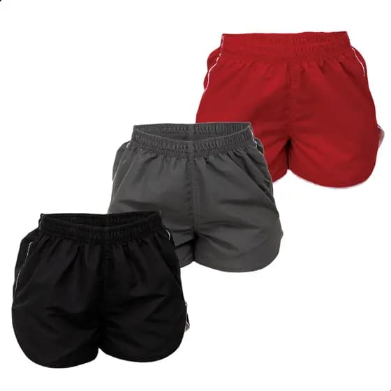KIT 3 Shortinho Shorts Feminino Moda P ao GG Várias Cores Praia Piscina Short Tactel Verão