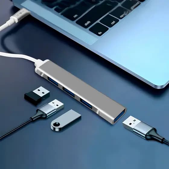 Hub Adaptador Usb Tipo C USB-A 4 Portas Multiportas Alta Velocidade Multi Splitter