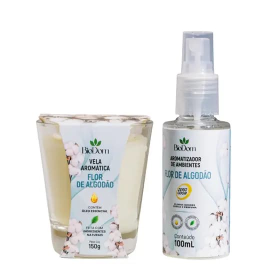 Kit de Vela Aromática + Aromatizador de Ambientes Fragrâncias Premium Vários Aromas