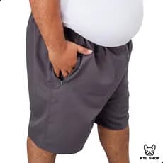 Bermuda Shorts Tactel Masculino Plus Size Bolso Com Zíper