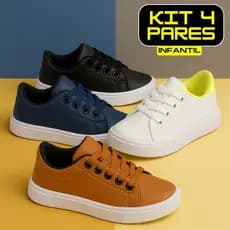 Tênis Infantil Masculino Kit 4 Pares Menino Confortável do 26 ao 34 Envio Rápido