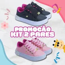 Kit 2 Tênis Infantil Feminino Leve e Moderno Escolar Macio 25 ao 36 Envio Imediato