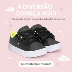 Tênis Infantil Feminino Menina Colegial Escolar Furta-Cor Coração Leve Macio Confortável