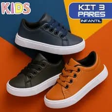 Tênis Infantil Masculino Kit 3 Pares Menino Confortável do 26 ao 34 Envio Rápido