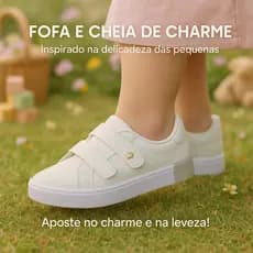 Tênis Infantil Feminino Escolar Confortável com Velcro 25-36 Envio Rápido
