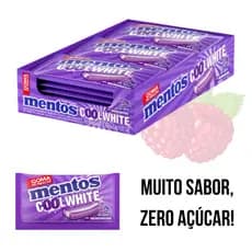 Mentos Chiclete Blue Raspberry Refrescante | Mentos Cool White Chiclete Sem Açúcar