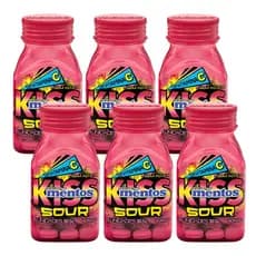 6x Mentos Kiss Sour Morango 38,5g/55un - Envio Rápido