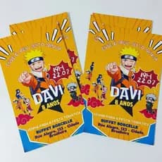 30 Convites Personalizados Aniversário Naruto (físico + arte) Envio Imediato