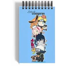 Lista de Compras Naruto Bloco de anotações Personalizada Organize Seu Dia com Estilo Anime 90 folhas