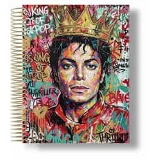 Caderno Personalizado Capa Dura Michael Jackson Rei do Pop 100 fls