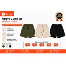 kit com 3 bermuda plus masculino para uso casual lazer treino e caminhada e academia