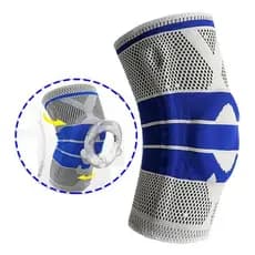 Joelheira Articulada Ortopedica Compressão Silicone Gg Cinza
