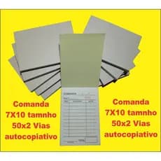 10 Comanda Mod Mesa Numerada Autocopiativo 50x2 Vias Com 1000 Folhas