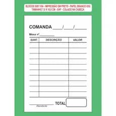 20 Blocos 50x1 De Comanda Mod Mesa S/n Pap Branco