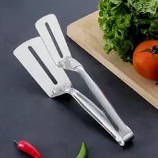 Pinça para fritar bife em aço inoxidável Espátula multifuncional para churrasco Prendedores de peixe Prendedores