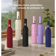 Guarda Chuva Automático Grande Abre E Fecha Reforçado Contra Vento Colorido--B-1667