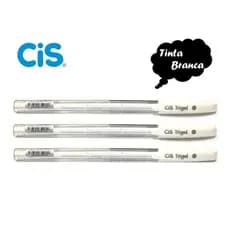 Kit 3 un Caneta Branca Gel Trigel CIS 0.8 mm Tom Pastel Designer de Sobrancelhas Escrita e Desenho