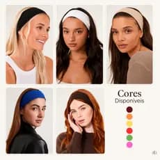 Faixa de Cabelo Feminina Colorida Elástica Acessório Variado