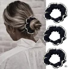 2/3/6/9 Peças Scrunchies Cetim Antifrizz Xuxa Tom Neutro Amarrador Confortável Pompom Tecido Corrente Luxo