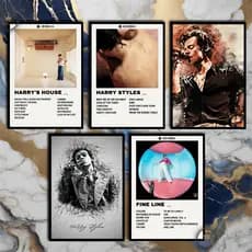 Quadro Decorativo Placas Harry Styles Quadro Discografia Album em MDF 30x20cm Full HD
