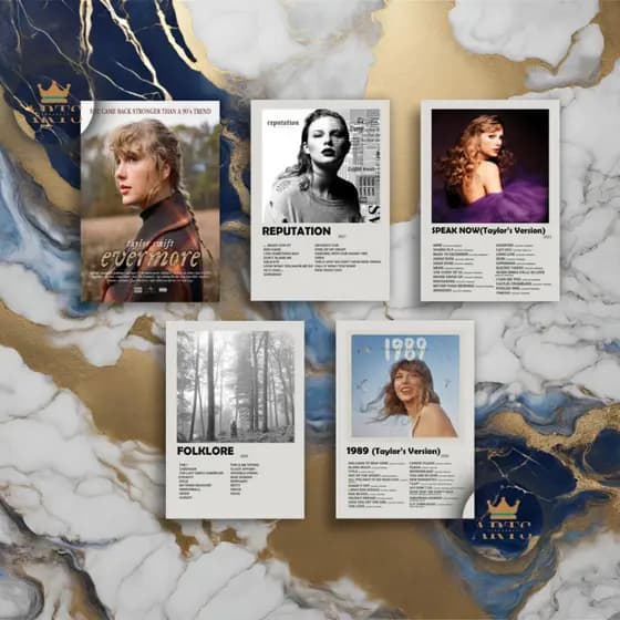Quadro Decorativo Placas Taylor Swift Quadro Discografia Album em MDF 30x20cm Full HD