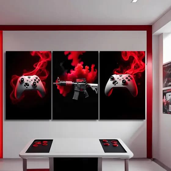 Quadros Decorativos Grande Gamer Controle Jogos Estilo Moderno Sala Quarto