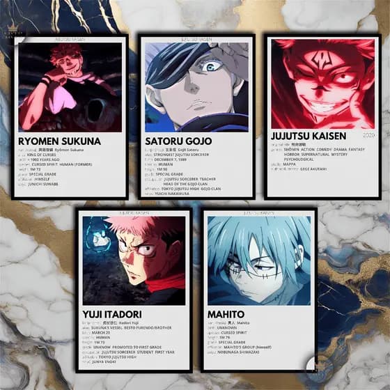 Quadros Decorativo Placas Jujutsu Kaisen, Anime, Satoru Gojo, Sukuna, Personagem MDF 30x20cm Full HD